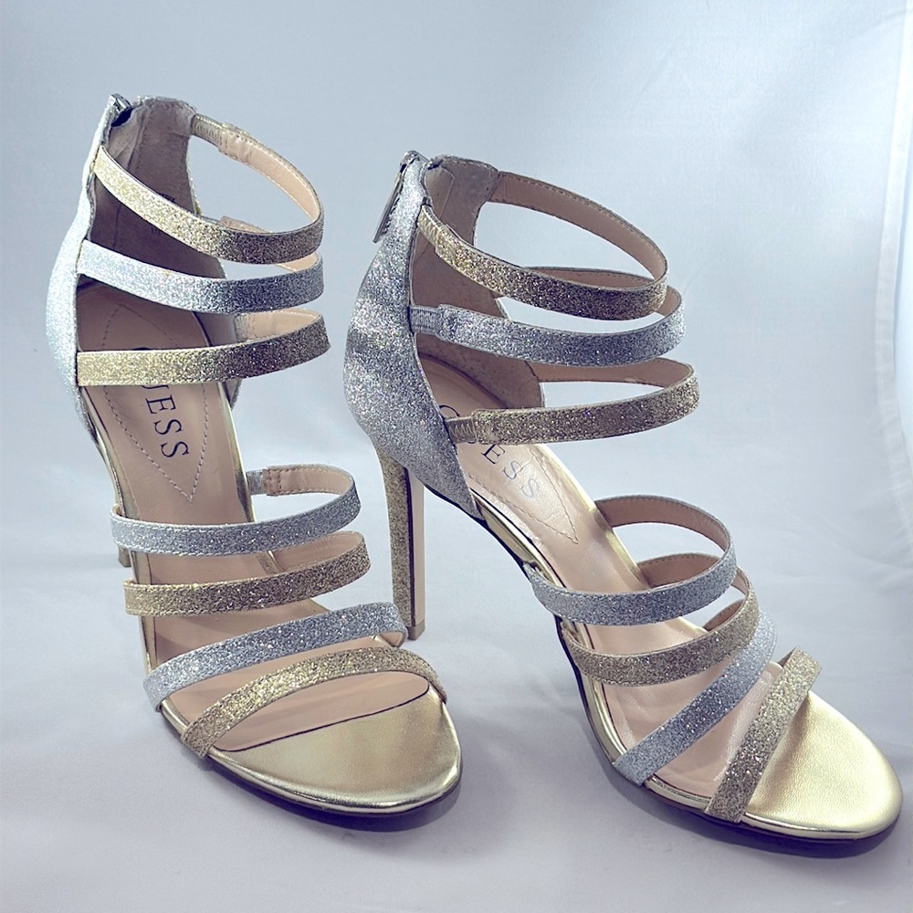 ποΈ - GUESS silver and gold stilettos. Sz 6